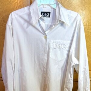 D&G Dolce & Gabbana Monogram Pocket White Shirt